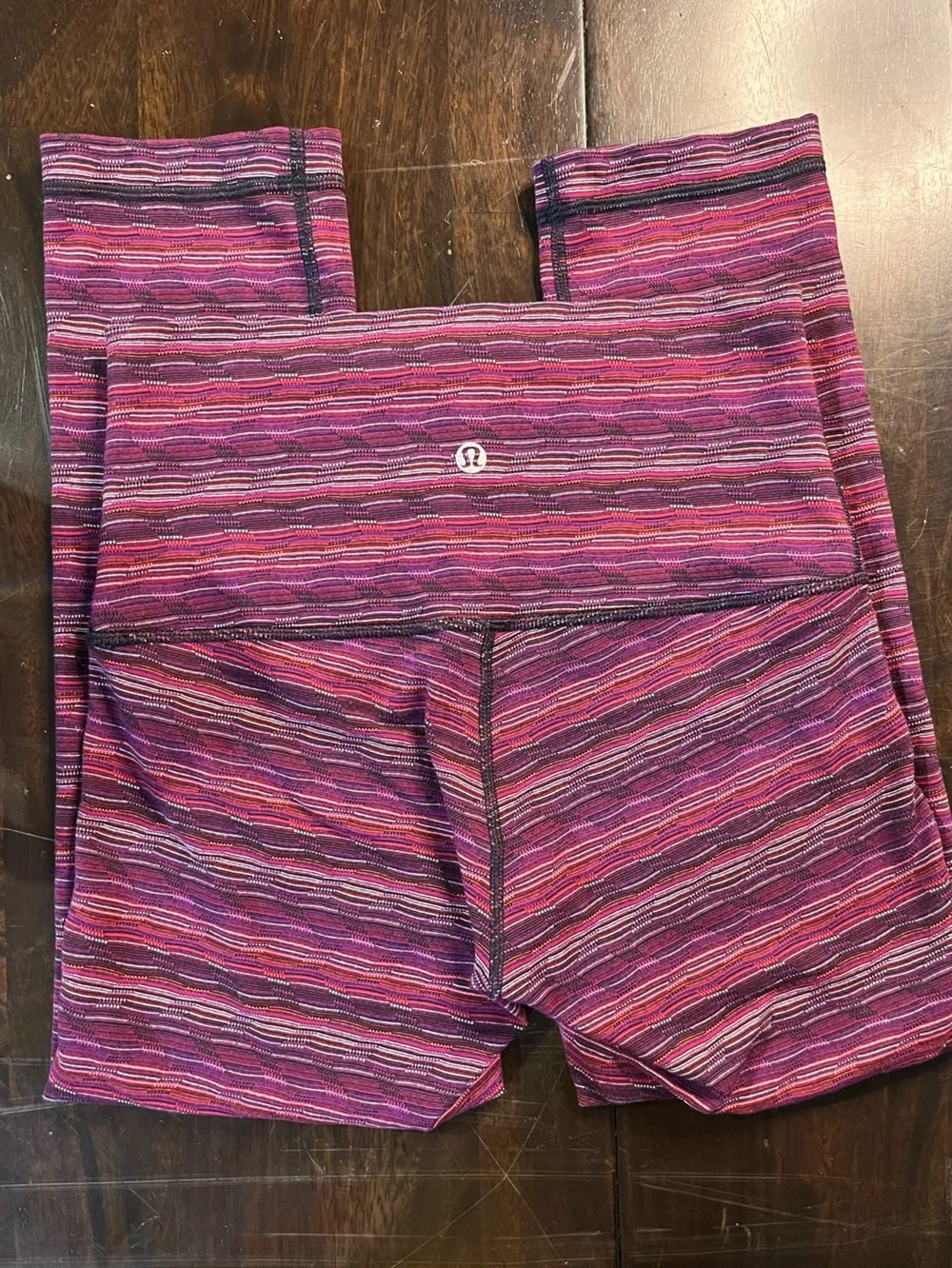Lululemon Wunder Under Space Dye Twist Regal Plum Alarming Crop Leggings